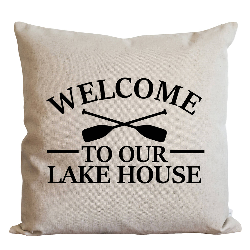 Welcome To Our Lake House Throw Pillow