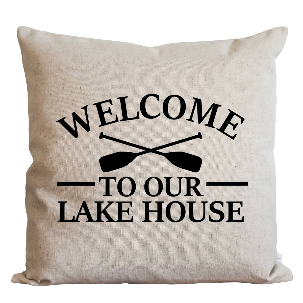 Welcome To Our Lake House Throw Pillow
