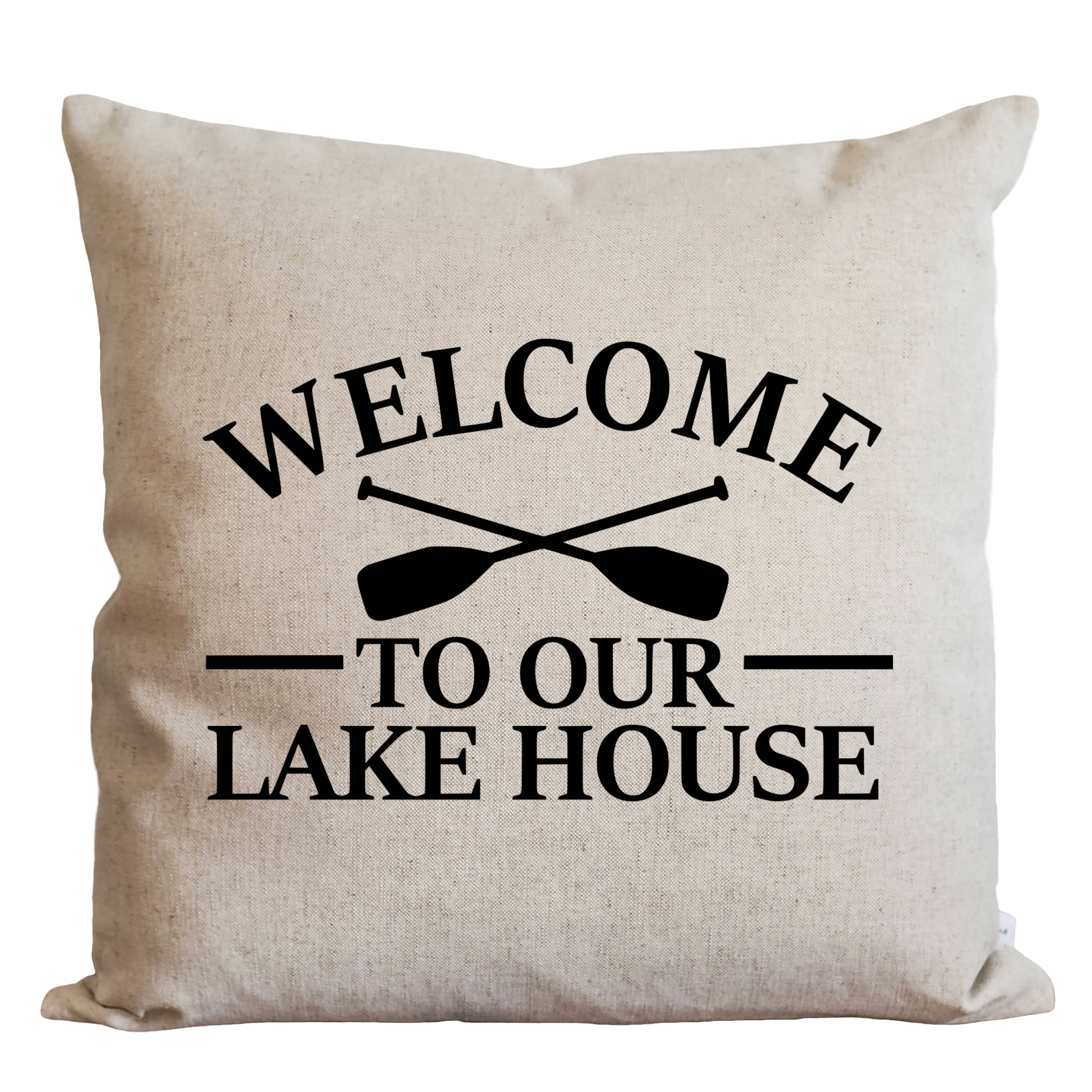 Welcome To Our Lake House Throw Pillow