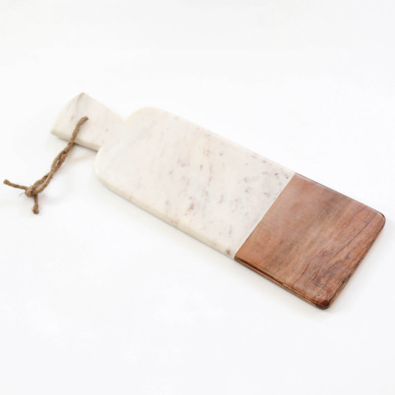 Hand Crafted Marble & Wood Serving Board (India)