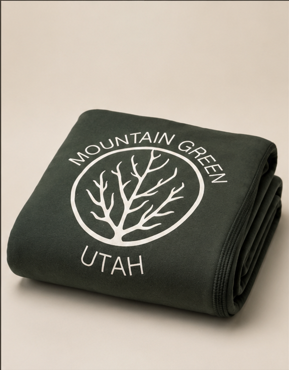 Mountain Green Sweatshirt Stadium Blanket